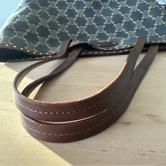 CELINE - Vintage Denim Tote Bag (Macadam Monogram) - Picture 10 of 11